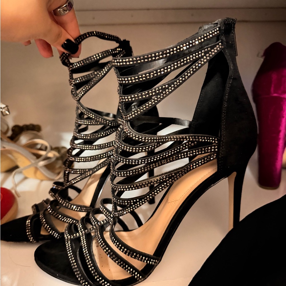 Elegant Black Strappy Heels